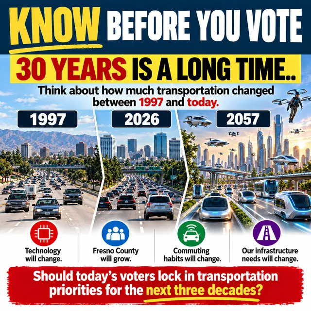 Know Before You Vote: 30 years is a long time. Think how much transportation changed between 1997 and today. Should today’s voters lock in transportation priorities for the next three decades?